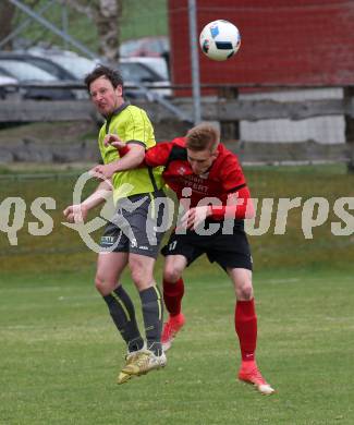 Fussball. Kaerntner Liga. Lind gegen SK Maria Saal.  David Obweger (Lind),  Raphael Wintersteiger (SK Maria Saal). Bleiburg, 13.4.2019.
Foto: Kuess 
---
pressefotos, pressefotografie, kuess, qs, qspictures, sport, bild, bilder, bilddatenbank