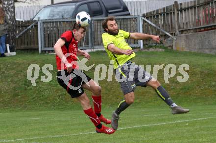 Fussball. Kaerntner Liga. Lind gegen SK Maria Saal.  Mario Zagler (Lind), Julian Johannes Simoner (SK Maria Saal). Bleiburg, 13.4.2019.
Foto: Kuess 
---
pressefotos, pressefotografie, kuess, qs, qspictures, sport, bild, bilder, bilddatenbank