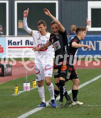 Fussball tipico Bundesliga. RZ Pellets WAC gegen FK Austria Wien. Marcel Ritzmaier, (WAC),  Florian Klein  (Wien). Wolfsberg, am 14.4.2019.
Foto: Kuess

---
pressefotos, pressefotografie, kuess, qs, qspictures, sport, bild, bilder, bilddatenbank