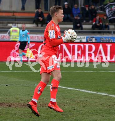 Fussball tipico Bundesliga. RZ Pellets WAC gegen FK Austria Wien.  Patrick Pentz  (Wien). Wolfsberg, am 14.4.2019.
Foto: Kuess

---
pressefotos, pressefotografie, kuess, qs, qspictures, sport, bild, bilder, bilddatenbank
