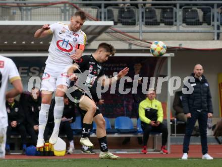 Fussball tipico Bundesliga. RZ Pellets WAC gegen FK Austria Wien. Romano Christian Schmid  (WAC), Alexander Gruenwald (Wien). Wolfsberg, am 14.4.2019.
Foto: Kuess

---
pressefotos, pressefotografie, kuess, qs, qspictures, sport, bild, bilder, bilddatenbank