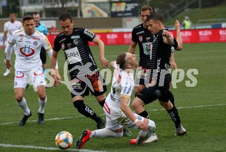 Fussball tipico Bundesliga. RZ Pellets WAC gegen FK Austria Wien. Lukas Schmitz, Michael Liendl (WAC), Christoph Monschein (Wien). Wolfsberg, am 14.4.2019.
Foto: Kuess

---
pressefotos, pressefotografie, kuess, qs, qspictures, sport, bild, bilder, bilddatenbank