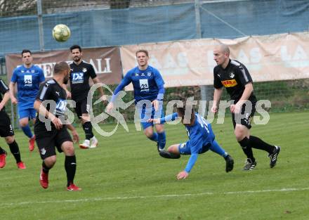 Fussball. Kaerntner Liga. Bleiburg gegen Matrei. Nikola Tolimir  (Bleiburg),  Mathias Schneeberger (Matrei). Bleiburg, 13.4.2019.
Foto: Kuess 
---
pressefotos, pressefotografie, kuess, qs, qspictures, sport, bild, bilder, bilddatenbank