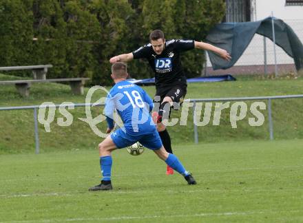 Fussball. Kaerntner Liga. Bleiburg gegen Matrei.  Adnan Besic (Bleiburg), Mathias Schneeberger (Matrei). Bleiburg, 13.4.2019.
Foto: Kuess 
---
pressefotos, pressefotografie, kuess, qs, qspictures, sport, bild, bilder, bilddatenbank