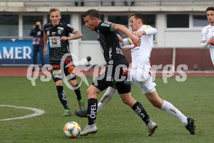 Fussball tipico Bundesliga. RZ Pellets WAC gegen FK Austria Wien. Lukas Schmitz, (WAC), Uros Matic  (Wien). Wolfsberg, am 14.4.2019.
Foto: Kuess

---
pressefotos, pressefotografie, kuess, qs, qspictures, sport, bild, bilder, bilddatenbank