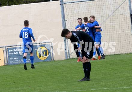 Fussball. Kaerntner Liga. Bleiburg gegen Matrei.  Torjubel Mario Kleinlercher (Matrei). Bleiburg, 13.4.2019.
Foto: Kuess 
---
pressefotos, pressefotografie, kuess, qs, qspictures, sport, bild, bilder, bilddatenbank