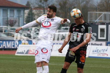 Fussball tipico Bundesliga. RZ Pellets WAC gegen FK Austria Wien. Mario Leitgeb, (WAC), Alon Turgeman  (Wien). Wolfsberg, am 14.4.2019.
Foto: Kuess

---
pressefotos, pressefotografie, kuess, qs, qspictures, sport, bild, bilder, bilddatenbank