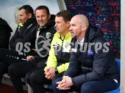 Fussball tipico Bundesliga. RZ Pellets WAC gegen FK Austria Wien. Tormanntrainer Adi Preschern, Co-Trainer Hannes Jochum, Co-Trainer Uwe Hoelzl, Trainer Christian Ilzer (WAC). Wolfsberg, am 14.4.2019.
Foto: Kuess

---
pressefotos, pressefotografie, kuess, qs, qspictures, sport, bild, bilder, bilddatenbank