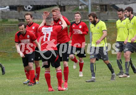Fussball. Kaerntner Liga. Lind gegen SK Maria Saal. Torjubel Raphael Wintersteiger (SK Maria Saal). Bleiburg, 13.4.2019.
Foto: Kuess 
---
pressefotos, pressefotografie, kuess, qs, qspictures, sport, bild, bilder, bilddatenbank