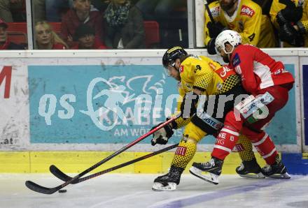 EBEL. Eishockey Bundesliga. KAC gegen	spusu Vienna Capitals. Andrew Jacob Kozek,  (KAC), Patrick Peter (Vienna Capitals). Klagenfurt, am 16.4.2019.
Foto: Kuess

---
pressefotos, pressefotografie, kuess, qs, qspictures, sport, bild, bilder, bilddatenbank