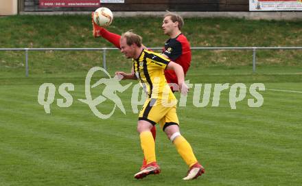 Fussball 1. KLasse B. Admira Villach gegen Rothenthurn. Marco Kudler,   (Admira Villach), Georg Wegscheider  (Rothethurn). Villach, am 13.4.2019.
Foto: Kuess
---
pressefotos, pressefotografie, kuess, qs, qspictures, sport, bild, bilder, bilddatenbank