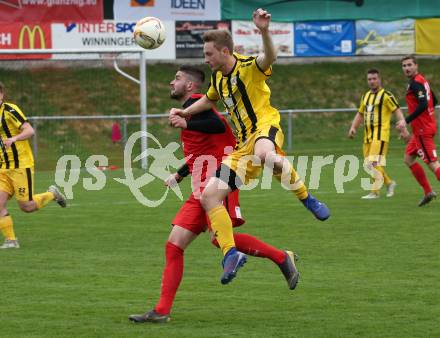 Fussball 1. KLasse B. Admira Villach gegen Rothenthurn.  Mario Dolinar,  (Admira Villach),  Christof Piwonka (Rothethurn). Villach, am 13.4.2019.
Foto: Kuess
---
pressefotos, pressefotografie, kuess, qs, qspictures, sport, bild, bilder, bilddatenbank