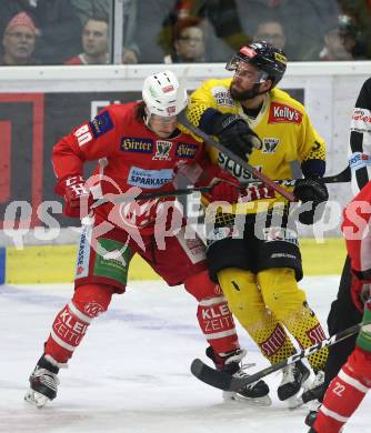 EBEL. Eishockey Bundesliga. KAC gegen	spusu Vienna Capitals. Nikolaus Kraus,  (KAC), Peter Schneider (Vienna Capitals). Klagenfurt, am 16.4.2019.
Foto: Kuess

---
pressefotos, pressefotografie, kuess, qs, qspictures, sport, bild, bilder, bilddatenbank