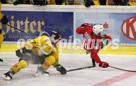 EBEL. Eishockey Bundesliga. KAC gegen	spusu Vienna Capitals.  Andrew Jacob Kozek,  (KAC), Patrick Joseph Mullen (Vienna Capitals). Klagenfurt, am 16.4.2019.
Foto: Kuess

---
pressefotos, pressefotografie, kuess, qs, qspictures, sport, bild, bilder, bilddatenbank