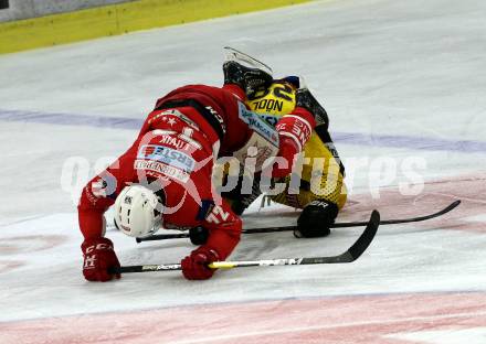 EBEL. Eishockey Bundesliga. KAC gegen	spusu Vienna Capitals. Liivik Siim (KAC), Noedl Andreas (Vienna Capitals). Klagenfurt, am 20.4.2019.
Foto: Kuess

---
pressefotos, pressefotografie, kuess, qs, qspictures, sport, bild, bilder, bilddatenbank