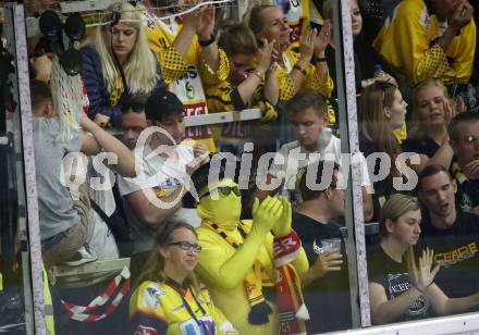 EBEL. Eishockey Bundesliga. KAC gegen	spusu Vienna Capitals.  Fans (Vienna Capitals). Klagenfurt, am 20.4.2019.
Foto: Kuess

---
pressefotos, pressefotografie, kuess, qs, qspictures, sport, bild, bilder, bilddatenbank