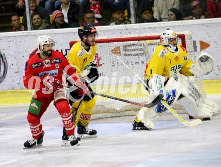 EBEL. Eishockey Bundesliga. KAC gegen	spusu Vienna Capitals. Kozek Andrew Jacob (KAC), Mullen Patrick Joseph, Lamoureux Jean Philippe (Vienna Capitals). Klagenfurt, am 20.4.2019.
Foto: Kuess

---
pressefotos, pressefotografie, kuess, qs, qspictures, sport, bild, bilder, bilddatenbank