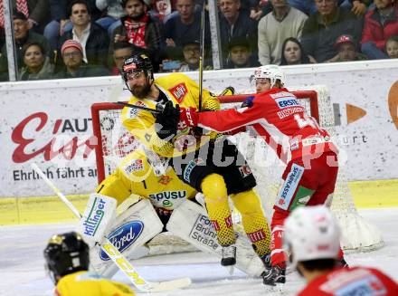 EBEL. Eishockey Bundesliga. KAC gegen	spusu Vienna Capitals. Bischofberger Johannes (KAC), Bischofberger Johannes (Vienna Capitals). Klagenfurt, am 20.4.2019.
Foto: Kuess

---
pressefotos, pressefotografie, kuess, qs, qspictures, sport, bild, bilder, bilddatenbank