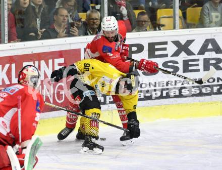 EBEL. Eishockey Bundesliga. KAC gegen	spusu Vienna Capitals. Fischer David Joseph (KAC), Tessier Kelsey (Vienna Capitals). Klagenfurt, am 20.4.2019.
Foto: Kuess

---
pressefotos, pressefotografie, kuess, qs, qspictures, sport, bild, bilder, bilddatenbank