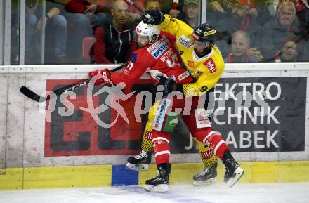 EBEL. Eishockey Bundesliga. KAC gegen	spusu Vienna Capitals. Marcel Witting,  (KAC), Ali Wukovits (Vienna Capitals). Klagenfurt, am 24.4.2019.
Foto: Kuess

---
pressefotos, pressefotografie, kuess, qs, qspictures, sport, bild, bilder, bilddatenbank