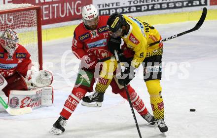 EBEL. Eishockey Bundesliga. KAC gegen	spusu Vienna Capitals. Siim Liivik,  (KAC), Ali Wukovits (Vienna Capitals). Klagenfurt, am 24.4.2019.
Foto: Kuess

---
pressefotos, pressefotografie, kuess, qs, qspictures, sport, bild, bilder, bilddatenbank