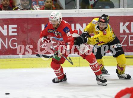 EBEL. Eishockey Bundesliga. KAC gegen	spusu Vienna Capitals. Stefan Geier,  (KAC), Benjamin Nissner (Vienna Capitals). Klagenfurt, am 24.4.2019.
Foto: Kuess

---
pressefotos, pressefotografie, kuess, qs, qspictures, sport, bild, bilder, bilddatenbank