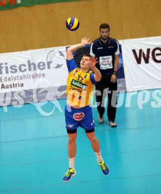 Volleyball. AVL Finale. SK Posojilnica Aich/Dob gegen SG Union Raiffeisen Waldviertel. Markkus Keel (Aich/Dob). Bleiburg, 24.4.2019.
Foto: Kuess
---
pressefotos, pressefotografie, kuess, qs, qspictures, sport, bild, bilder, bilddatenbank