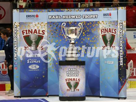 EBEL. Eishockey Bundesliga. KAC gegen	spusu Vienna Capitals.  Pokal Karl Nedwed Trophy. Klagenfurt, am 24.4.2019.
Foto: Kuess

---
pressefotos, pressefotografie, kuess, qs, qspictures, sport, bild, bilder, bilddatenbank