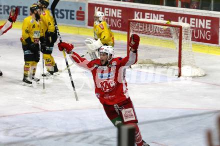 EBEL. Eishockey Bundesliga. KAC gegen	spusu Vienna Capitals. Torjubel Adam Comrie (KAC). Klagenfurt, am 24.4.2019.
Foto: Kuess

---
pressefotos, pressefotografie, kuess, qs, qspictures, sport, bild, bilder, bilddatenbank