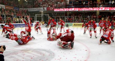 EBEL. Eishockey Bundesliga. KAC gegen	spusu Vienna Capitals. Meisterjubel  (KAC). Klagenfurt, am 24.4.2019.
Foto: Kuess

---
pressefotos, pressefotografie, kuess, qs, qspictures, sport, bild, bilder, bilddatenbank