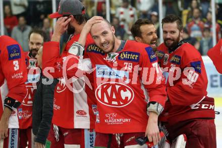 EBEL. Eishockey Bundesliga. KAC gegen	spusu Vienna Capitals. Meisterjubel Mitch Wahl  (KAC). Klagenfurt, am 24.4.2019.
Foto: Kuess

---
pressefotos, pressefotografie, kuess, qs, qspictures, sport, bild, bilder, bilddatenbank