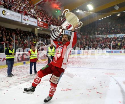 EBEL. Eishockey Bundesliga. KAC gegen	spusu Vienna Capitals. Meisterjubel  Siim Liivik (KAC). Klagenfurt, am 24.4.2019.
Foto: Kuess

---
pressefotos, pressefotografie, kuess, qs, qspictures, sport, bild, bilder, bilddatenbank