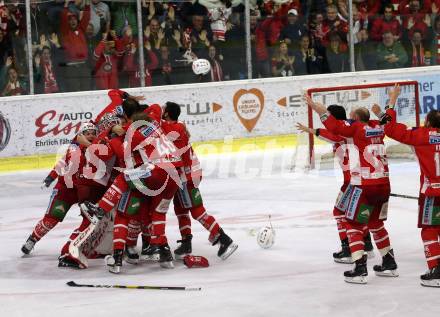 EBEL. Eishockey Bundesliga. KAC gegen	spusu Vienna Capitals. Meisterjubel  (KAC). Klagenfurt, am 24.4.2019.
Foto: Kuess

---
pressefotos, pressefotografie, kuess, qs, qspictures, sport, bild, bilder, bilddatenbank