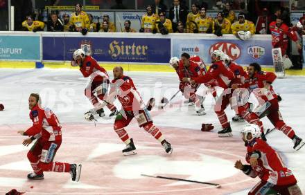 EBEL. Eishockey Bundesliga. KAC gegen	spusu Vienna Capitals. Meisterjubel  (KAC). Klagenfurt, am 24.4.2019.
Foto: Kuess

---
pressefotos, pressefotografie, kuess, qs, qspictures, sport, bild, bilder, bilddatenbank