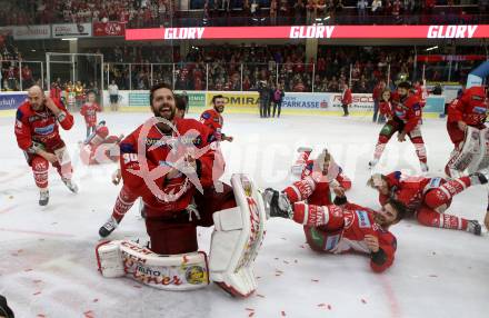 EBEL. Eishockey Bundesliga. KAC gegen	spusu Vienna Capitals. Meisterjubel  (KAC). Klagenfurt, am 24.4.2019.
Foto: Kuess

---
pressefotos, pressefotografie, kuess, qs, qspictures, sport, bild, bilder, bilddatenbank