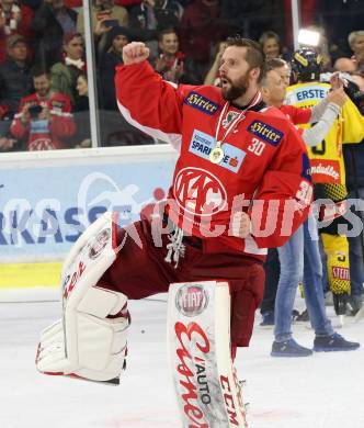 EBEL. Eishockey Bundesliga. KAC gegen	spusu Vienna Capitals. Meisterjubel  Lars Haugen (KAC). Klagenfurt, am 24.4.2019.
Foto: Kuess

---
pressefotos, pressefotografie, kuess, qs, qspictures, sport, bild, bilder, bilddatenbank