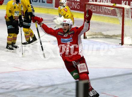 EBEL. Eishockey Bundesliga. KAC gegen	spusu Vienna Capitals. Torjubel Adam Comrie (KAC). Klagenfurt, am 24.4.2019.
Foto: Kuess

---
pressefotos, pressefotografie, kuess, qs, qspictures, sport, bild, bilder, bilddatenbank