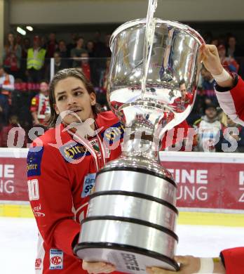 EBEL. Eishockey Bundesliga. KAC gegen	spusu Vienna Capitals. Meisterjubel  Nikolaus Kraus (KAC). Klagenfurt, am 24.4.2019.
Foto: Kuess

---
pressefotos, pressefotografie, kuess, qs, qspictures, sport, bild, bilder, bilddatenbank