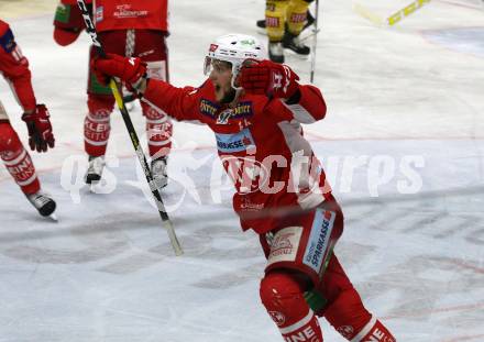 EBEL. Eishockey Bundesliga. KAC gegen	spusu Vienna Capitals. Torjubel Adam Comrie (KAC). Klagenfurt, am 24.4.2019.
Foto: Kuess

---
pressefotos, pressefotografie, kuess, qs, qspictures, sport, bild, bilder, bilddatenbank