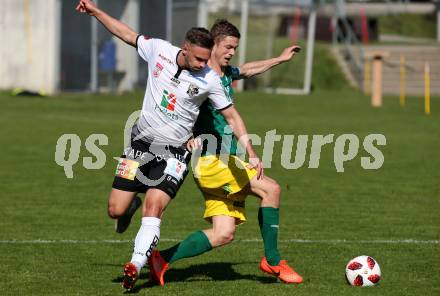 Fussball. Regionalliga. WAC Amateure gegen UVB Voecklamarkt. Bernd Gschweidl, (WAC), Alexander Froeschl  (Voecklamarkt). Wolfsberg, 20.4.2019.
Foto: Kuess
---
pressefotos, pressefotografie, kuess, qs, qspictures, sport, bild, bilder, bilddatenbank