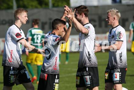 Fussball. Regionalliga. WAC Amateure gegen UVB Voecklamarkt. Torjubel Raphael Schifferl, Bajram Syla, Moritz Leitner, Marco Krammer (WAC). Wolfsberg, 20.4.2019.
Foto: Kuess
---
pressefotos, pressefotografie, kuess, qs, qspictures, sport, bild, bilder, bilddatenbank