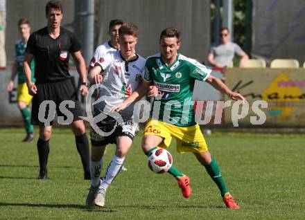 Fussball. Regionalliga. WAC Amateure gegen UVB Voecklamarkt.  Fabian Tauchhammer, (WAC), Thomas Hoeltschl  (Voecklamarkt). Wolfsberg, 20.4.2019.
Foto: Kuess
---
pressefotos, pressefotografie, kuess, qs, qspictures, sport, bild, bilder, bilddatenbank