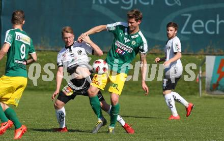 Fussball. Regionalliga. WAC Amateure gegen UVB Voecklamarkt. Kai Lukas Stratznig, (WAC),  Lukas Leitner (Voecklamarkt). Wolfsberg, 20.4.2019.
Foto: Kuess
---
pressefotos, pressefotografie, kuess, qs, qspictures, sport, bild, bilder, bilddatenbank