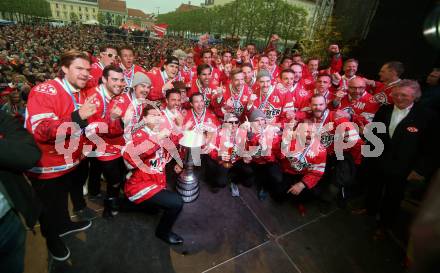 EBEL. Eishockey Bundesliga. Meisterfeier KAC.   . Klagenfurt, am 29.4.2019.
Foto: Kuess
---
pressefotos, pressefotografie, kuess, qs, qspictures, sport, bild, bilder, bilddatenbank