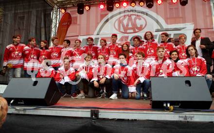 EBEL. Eishockey Bundesliga. Meisterfeier KAC.   Meisterehrung Nachwuchs. U16. Klagenfurt, am 29.4.2019.
Foto: Kuess
---
pressefotos, pressefotografie, kuess, qs, qspictures, sport, bild, bilder, bilddatenbank