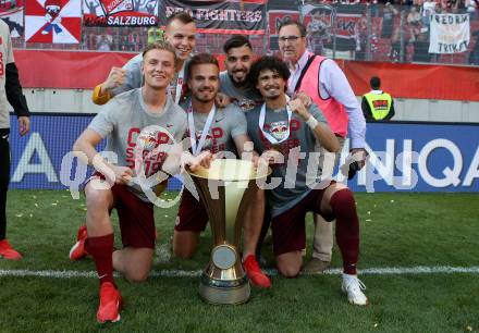 Fussball. UNIQA OEFB Cup. FC Red Bulll Salzburg gegen SK Rapid Wien. Jubel Sieger (Salzburg). Klagenfurt, Woerthersee Stadion, am 1.5.2019.
Foto: Kuess
---
pressefotos, pressefotografie, kuess, qs, qspictures, sport, bild, bilder, bilddatenbank