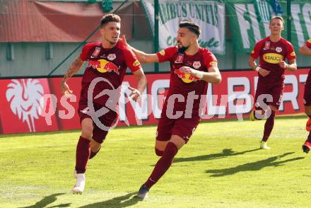 Fussball. UNIQA OEFB Cup. FC Red Bulll Salzburg gegen SK Rapid Wien. Torjubel Patrick Farkas, Munas Dabbur (Salzburg). Klagenfurt, am 1.5.2019.
Foto: Kuess 
---
pressefotos, pressefotografie, kuess, qs, qspictures, sport, bild, bilder, bilddatenbank