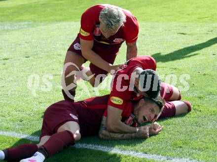 Fussball. UNIQA OEFB Cup. FC Red Bulll Salzburg gegen SK Rapid Wien. Torjubel Patrick Farkas, Munas Dabbur (Salzburg). Klagenfurt, am 1.5.2019.
Foto: Kuess 
---
pressefotos, pressefotografie, kuess, qs, qspictures, sport, bild, bilder, bilddatenbank