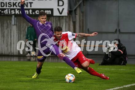 Fussball. 2. Liga. âSK Austria Klagenfurt gegen KSV 1919. Benedikt Pichler,  (Klagenfurt), Marco Sebastian Gantschnig (KSV 1919). Klagenfurt, 3.5.2019.
Foto: Kuess
---
pressefotos, pressefotografie, kuess, qs, qspictures, sport, bild, bilder, bilddatenbank