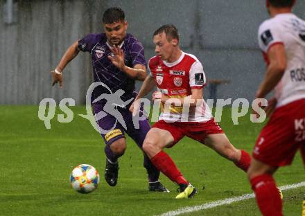 Fussball. 2. Liga. âSK Austria Klagenfurt gegen KSV 1919.  Maximiliano Moreira Romero,  (Klagenfurt), Thomas Maier (KSV 1919). Klagenfurt, 3.5.2019.
Foto: Kuess
---
pressefotos, pressefotografie, kuess, qs, qspictures, sport, bild, bilder, bilddatenbank